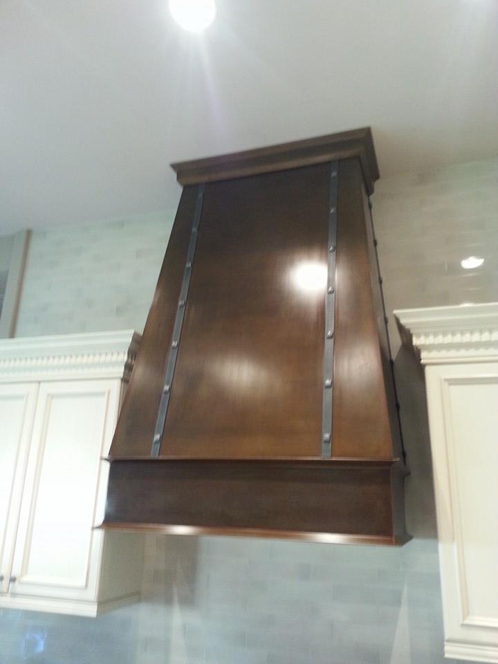 Riveted copper range hood — custom fabrication Phoenix AZ